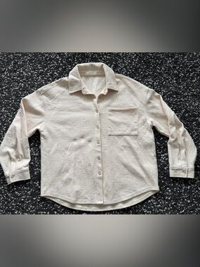 Textured Oak & Fort oversized Button-Up Shirt